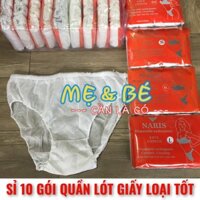 Sỉ 10 Gói Quần Lót Giấy Naris Vải Cotton, Quần Lót Dùng 1 Lần ( LOẠI ĐẸP )