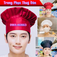 🍄Sỉ 10 Mũ Đầu Bếp Trắng / Đen / Đỏ Đô Cho Người Lớn. Mũ Đầu Bếp. Phục Vụ Nhà Hàng Cao Cấp