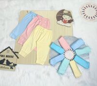 Sỉ 10 quần dài bo màu thun lạnh Minzy cho bé sơ sinh