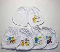 Sỉ 10 quần ngắn trắng viền trắng in hình Susu(Cho bé từ 6 tháng trở lên)