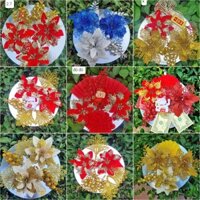 [SỈ] 10 set phụ kiện trang trí tháp Tết, sét đồ làm tháp bánh, tháp bia, tháp oản, 1 set gồm 3 bông hoa, nhiều phụ kiện