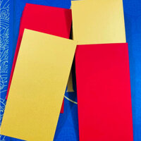 SỈ 100 Bao lì xì giấy nhung đỏ may mắn dạng trơn viết thư pháp