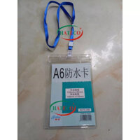 SỈ 100 BỘ THẺ ĐEO NHÂN VIÊN A6 506 (DỌC, KT 118*182mm) + dây đeo thẻ lụa móc nhựa nhà báo (LOẠI ĐẸP)