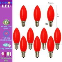 Sỉ 100 Bóng đèn Led trái ớt cà na quả nhót 1w trang trí bàn thờ thần tài màu đỏ đuôi E12 LCh-E12R - E12 màu đỏ