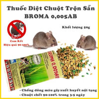 Sỉ 100 gói thuố c diệt  chuột BROMA 50gr, bả  diệt chuột hiệu quả nhất