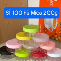 Sỉ 100 hủ nhựa Mica 200g nắp đủ màu