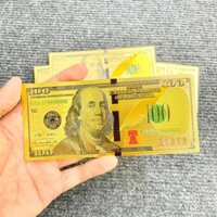 Sỉ 100 Tờ Tiền 100 Usd Plastic Mạ Vàng Kỷ Niệm đẹp mắt Lì Xì Tết 2024 độc đáo , Tết 2024