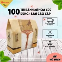 Sỉ 100 Túi GIẤY Đựng Bánh Mì Hoa Cúc Loại Ngang size 33cm Hàng Loại Đẹp