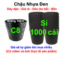 Sỉ 1000 Chậu nhựa trồng Hoa, Cây cảnh C8 (18x16cm)