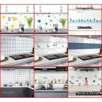 Sỉ 10m Decal giấy dán tường bếp tráng nhôm, giấy dán tường bếp chống dầu mỡ chịu nhiệt khổ rộng 60cm