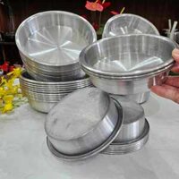 (SỈ 15cái) Bơ xửng nhôm, Khay nhôm, Khuôn làm bánh da lợn, bánh bò, bông lan, rau câu. LOẠI 2 (mỏng), đúc nguyên khối