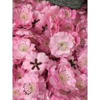 sỉ 1kg hoa mai, hoa đào giả trang trí tết 2022 hàng đẹp loại 1 được 1300 bôngkg - Đào Phai  Hồng,100g là - 150 lá