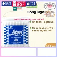Sỉ 24-48 gói Tăm bông trẻ em người lớn Aten 100 cái kháng khuẩn - Lấy ráy tai - Bông ngoáy tai - Mộc Diệp