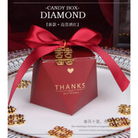 Sỉ 50 - 100 Vỏ hộp lục giác kèm ruy băng đựng kẹo, quà tặng