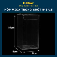 (Sỉ) 50 Hộp Mica 8*8*15 Trong Suốt Có Màng Phim Hộp Pet PVC Đựng Quà Tặng Bánh Kẹo Shop GIBBOX