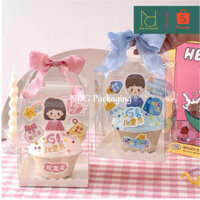 [SỈ 50 SET] HỘP VALI - HỘP MICA TRONG SUỐT đựng bánh kem, bánh bento, mousse, tiramisu - Hộp mica trong suốt đựng quà