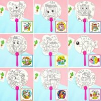 Sỉ 50 tranh quạt tô màu đủ mẫu
