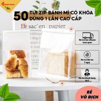 Sỉ 50 Túi COTTON Có Khóa Zip Đựng Bánh Mì Hoa Cúc Sandwich Sừng bò Biscuits Cookie Hàng cao cấp loại 1