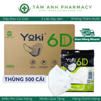 [Sỉ 500 Cái] Khẩu trang 6D YOKI Mask, Khẩu trang y tế kháng khuẩn 5 Lớp Dày chính hãng công ty