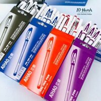 SỈ _ [AH801A] LỐC 12 HỘP Bút Viết Chữ AAA Aihao  AH801 A Ngòi 0,5mm mực cao cấp, viết êm (Mực Xanh, Tím, Đỏ, Đen)