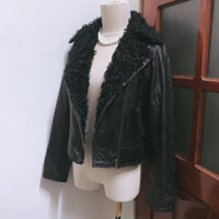 [Si] Áo khoác jacket da cừu thật và lông cừu thật hiệu Sally&John
