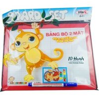 SỈ [B01] COMBO 10 Bảng Bộ 2 Mặt Bảng Con Học Sinh Win Q WinQ Qui Lực B 01 1 Mặt Bút Lông, 1 Mặt Phấn Kèm Moust Lau Bảng