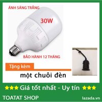 [Sĩ] Bộ 1 / 2 Bóng đèn Led trụ 30W (ánh sángTrắng) - tặng chuôi đèn