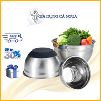 [Sỉ-Có VAT] Tô Thau Thố Âu Trộn Bột Đế Chống Trượt Inox 304 Không Gỉ, Thau Đánh Trứng SP000443