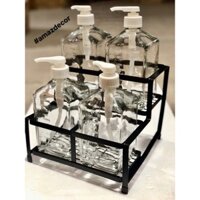 [Sỉ] Dụng cụ giá kệ đựng bình bơm pump đường siro 4ngăn inox tĩnh điện không gỉ cao cấp đẹp dày dặn