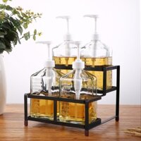 [Sỉ] Dụng cụ giá kệ đựng bình bơm pump đường siro 4-6 ngăn inox tĩnh điện không gỉ cao cấp đẹp dày dặn