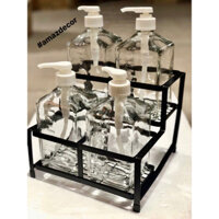 [Sỉ] Dụng cụ giá kệ đựng bình bơm pump đường siro 4 ngăn inox tĩnh điện không gỉ cao cấp đẹp dày dặn