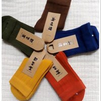 [sỉ] GIẢM SỐC com bo 10 đôi Tất sọc trẻ em cao cổ dày đẹp phong cách hàn cao cấp