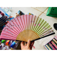 sỉ hộp 24 chiếc quạt xoè vải lụa siêu đẹp
