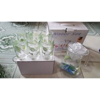 {Sỉ} [hot] Bộ bình nước, cốc thủy tinh uống nước