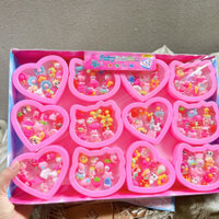 sỉ khay 12 hộp nhẫn nhựa nhiều hình 3D cho bé ( hộp 12c)