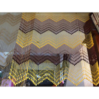 Sỉ Lẻ màn rèm hạt nhựa che cửa đi phong khách. Mẫu rèm hạt nhựa giọt lệ Vàng Nghệ Nâu. Màn rèm hạt nhựa che ban thờ.