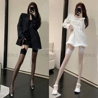 [Sỉ lẻ] Tất đùi ren phối dây, tất đùi liền đai eo bản lưng chống tụt sexy, sang chảnh, phối được nhiều phong cách