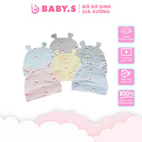 [SỈ LỐ 30c] Mũ sơ sinh, mũ tròn tai thỏ kẻ chất petit thun lạnh A022126 Baby.S