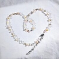 [Si Nhật] Set vòng đá thạch anh hồng Rose Quartz thô mix