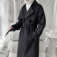 Sĩ Quan Giữa Chiều Dài Áo Gió Hợp Thời Trang Đẹp Trai 2.13 Áo Khoác Nam Over-the-Knee Xù Áo Vintage7422 Phong Cách Anh Quốc