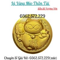 Sỉ Rẻ  Xu Lá Vàng Mèo Thần Tài Mạ Vàng 24k Kèm Túi Phúc- Lộc May Mắn Làm Quà Tặng Ý Nghĩa- Lì Xì Tết 2023 - lá mèo không