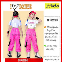Sỉ Sét phục trang nhảy cho bé gái áo croptop cột dây, quần DÙ túi hộp thời thượng T1920109 _ca ,vip
