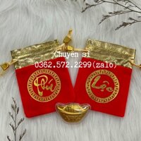 Sỉ Thỏi Vàng Kim Nguyên Bảo Kèm Túi Phúc, Lộc - Chiêu Tài, May Mắn - phúc