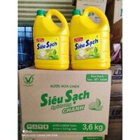 SỈ THÙNG_ Thùng 4 Can Nước rửa chén Lix siêu sạch hương chanh can 3.5kg