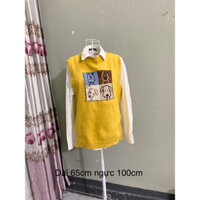 si tuyển Áo gile len màu vàng họa tiết cún dễ thương