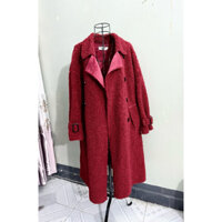 si tuyển Áo khoác lông cừu dáng dài thời trang/ màu đỏ đô