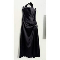 si tuyển Váy đầm dự tiệc/ dạ hội dáng dài maxi kiểu cúp ngực màu đen sang chảnh/ còn tag mới/ size S eo 65cm