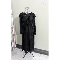 si tuyển Váy đầm ren tiểu thư dáng dài màu đen sang