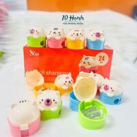 SỈ [XL360] LON 24 Cái Đồ Chuốt Bút Viết Chì / Đồ Gọt Bút Viết Chì 2 Lỗ Chuốt Hình Con Mèo dễ thương XL - 360 có đồ đựng