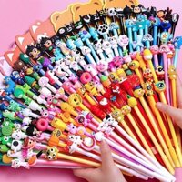 [SỈ]10 BỊCH 200 Cây Bút Đầu Bi /Bút Viết Gel Mực Nước Hình Đầu Thú Hoạt Hình Mix Nhiều Hình Dễ Thương - Kèm Túi Zip Đựng